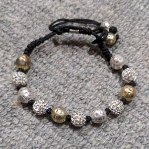 Chic Silver and Gold Sparkly Beaded Bracelet